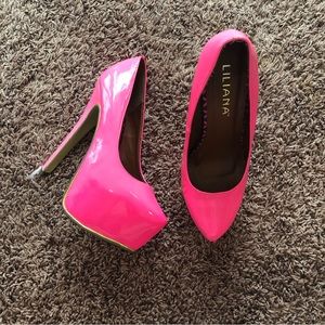 Barbie pink platform heels